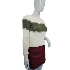 Casaco Tricot Feminino Gola Alta Manga Longa Frio Modal - Cachecol Acessórios