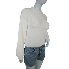 Imagem do Casaco Tricot Mousse Gola Redonda Manga Longa Inverno Frio