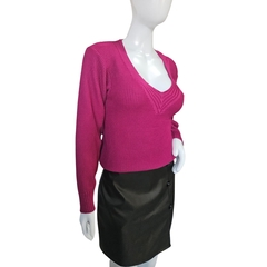 Casaco Tricot Feminino Modal Sandoc Gola V
