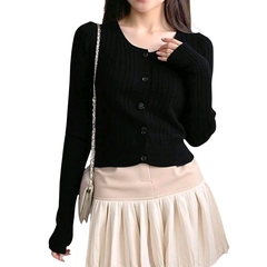 Casaco Botão Casual Simples Moda Trico Lã Cardigans - loja online
