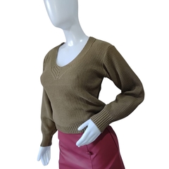 Imagem do Casaco Tricot Feminino Modal Sandoc Gola V