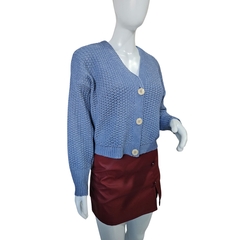 Casaco Cardigans Cropped Gola V Manga Longa Inverno Frio na internet