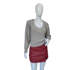 Casaco Tricot Feminino Modal Sandoc Gola V - comprar online