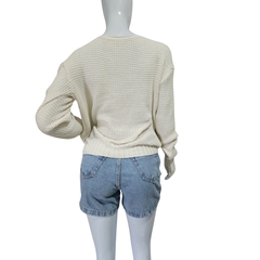 Casaco Tricot Lisa Gola V Manga Longa Inverno Frio na internet