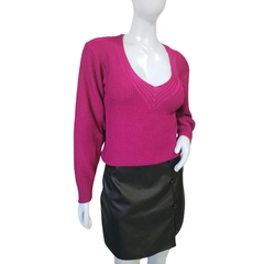 Casaco Tricot Feminino Modal Sandoc Gola V - comprar online