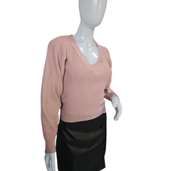 Casaco Tricot Feminino Modal Sandoc Gola V - loja online