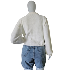 Casaco Tricot Mousse Gola Redonda Manga Longa Inverno Frio - comprar online