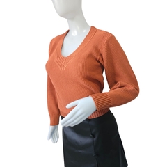 Imagem do Casaco Tricot Feminino Modal Sandoc Gola V