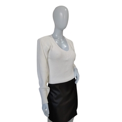 Casaco Tricot Feminino Modal Sandoc Gola V - Cachecol Acessórios