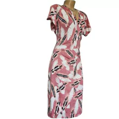 Vestido Midi Estampado Transpassado - loja online