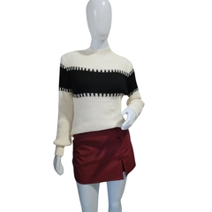 Casaco Tricot Feminino Gola Alta Manga Longa Frio Modal