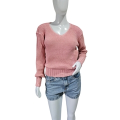Imagem do Casaco Tricot Lisa Gola V Manga Longa Inverno Frio