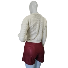 Casaco Cardigans Cropped Gola V Manga Longa Inverno Frio - Cachecol Acessórios