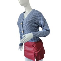 Casaco Cardigans Cropped Gola V Manga Longa Inverno Frio - Cachecol Acessórios