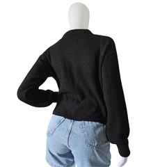 Casaco Tricot Mousse Gola Redonda Manga Longa Inverno Frio - loja online