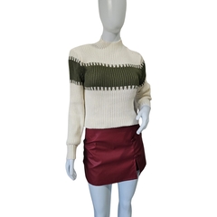 Casaco Tricot Feminino Gola Alta Manga Longa Frio Modal