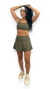 Conjunto Saia Beach / Verde Militar