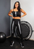 Conjunto Fitness Calça Legging Cintura Alta + Cropped Preto com Elásticos | REF: CCA1 - Outfitness Wear