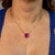 CONJUNTO RETANGULO FUCSIA CRAVEJADO RODIO BRANCO na internet