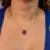 CONJUNTO RETANGULO FUCSIA CRAVEJADO RODIO BRANCO na internet