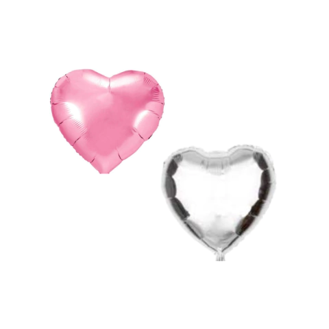 Globo Corazon Metalizado 10" x5 Un