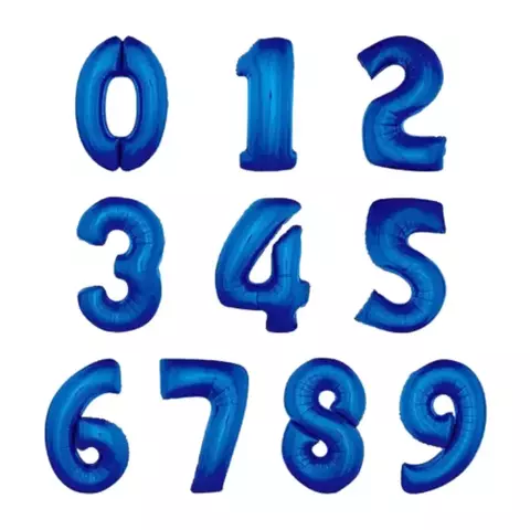 Globo Numero Azul 32" x5 UN