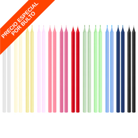 Velas Celebrate + Portavelas x10 Un Varios Colores