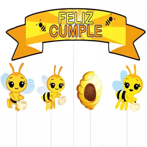 Cake Topper Abejita chiquitita Feliz Cumple x1 - comprar online