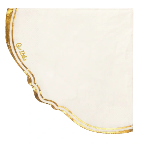 Servilleta Liberty Blanca Borde Dorado x 20 U