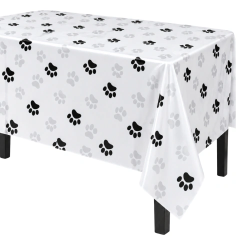 Mantel Plastico de Huellas Perritos x1 un