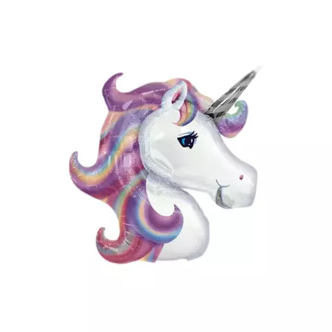 Globo Metalizado 15" Unicornio Lila x5 Un - comprar online
