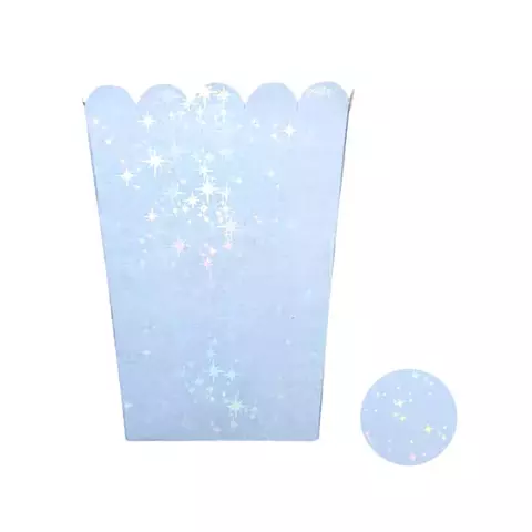 Pochoclera Holografica Celeste Pastel x8 - comprar online