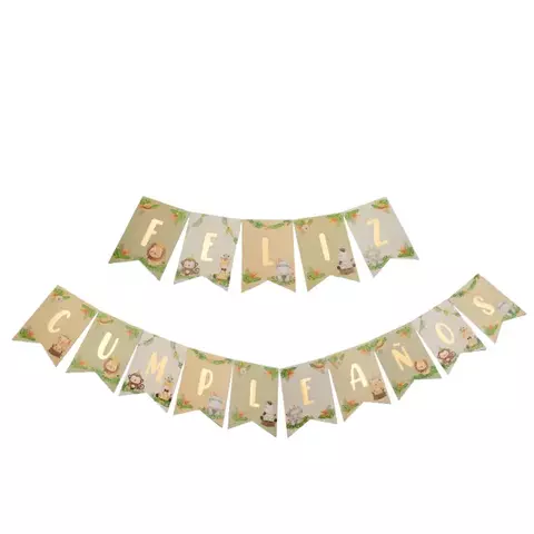 Banderin Feliz Cumpleaños Safari