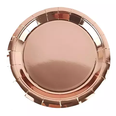 Plato Metalizado 23 CM Rose Gold X10 UN