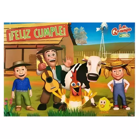 Afiche Feliz Cumple x1 La Granja de Zenon - comprar online
