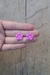 Aros Mini Flor | Fucsia Centro Rosa