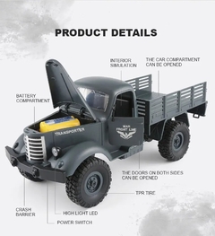 Truck todoterreno vehículo militar 6WD JJRC Q60 RC - comprar en línea