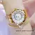 Relógio de pulso feminino diamante strass, elegante senhoras relógios, relógi