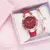 Relógio romântico do céu estrelado feminino, pulseira de couro, relógio. na internet