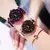 Reloj mujer moda feminina céu estrelado relógios ímã fivela cinto de malha d na internet
