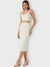 SAIA MIDI EM MALHA CANELADA OFF WHITE