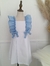 Vestido blanco olan azul