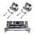 Kit Base Dupla + 2 Caneca 7/8 2.2cm Cromado Reforçado Turbo