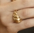 Anel Ajustável Croissant Grosso - Banho de Ouro 18k - N. 18 - comprar online