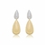 Brinco Chapa Duas Gotas Lisas Duo Banho - Ouro 18k e Ródio Branco - comprar online