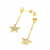 Brinco Estrela Pendurada- Banho de Ouro 18k - comprar online