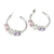 Brinco Argola 3 Formas - Cristal/Rosa/Roxo - Banho de Ródio Branco (imagens ilustrativas) - comprar online