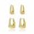 Brinco Duplo Argola Quadrada com Texturas Organicas - Banho de Ouro 18k - comprar online