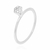 Anel Solitário Flor com Micro Zircônias - Banho de Ródio Branco - N. 16 - comprar online