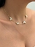 Colar Chocker Borboleta Madre Pérola - Banho de Ouro 18k